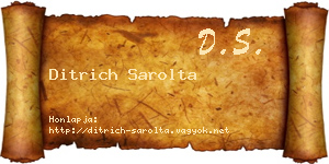 Ditrich Sarolta névjegykártya